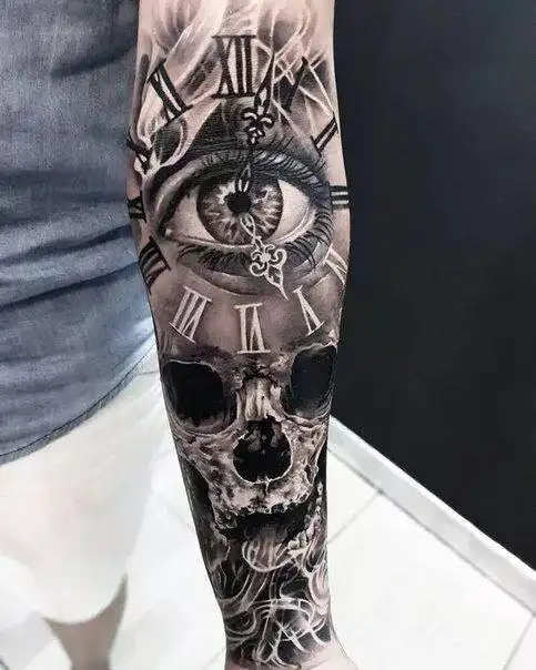 男生超好看半臂纹身手稿图片8