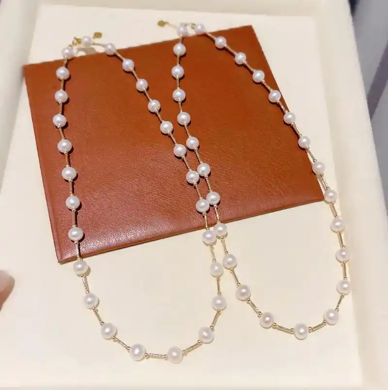 18k金珍珠项链.93七夕情人节礼物7815不过千#珍珠项链 # - 抖音