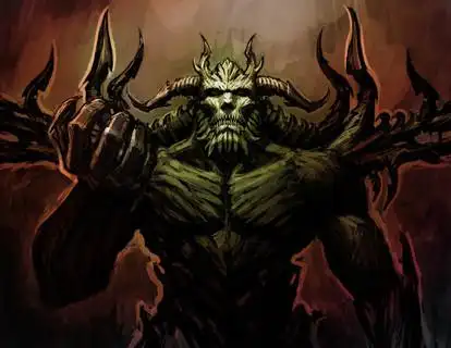 一个恶魔, 魔鬼的例证.地狱之师.草图概念.