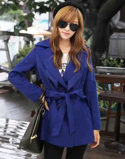 宝蓝色长袖外套