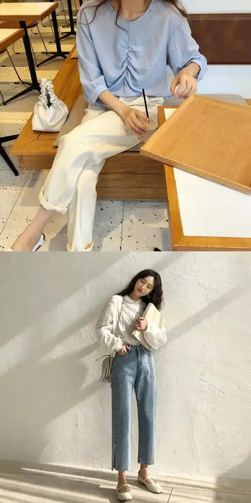 早春简约主义韩系穿搭示范,文艺且复古.