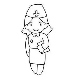 白衣天使卡通护士简笔画的画法图片教程素描涂颜色护士简笔画图片怎么