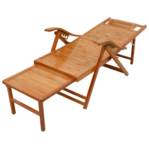 柔桐竹躺椅折叠椅子家用成年人老人竹椅办公室躺椅阳台午休睡椅实木