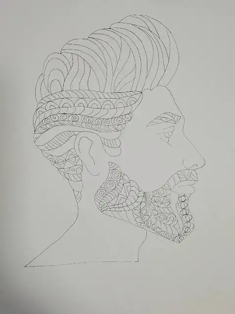 人物黑白装饰画|纯艺术|钢笔画|蝴蝶结考核 - 原创作品 - 站酷 (zcool