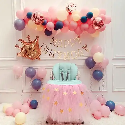 男女宝百装饰背景墙派对主题儿童岁宝女孩一岁气球
