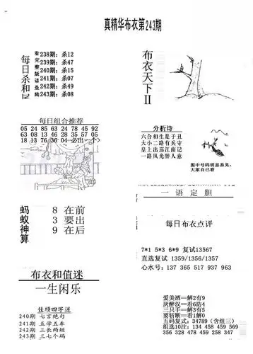 20243期福彩3d 精华布衣图版系列 - 3d图库 - 为彩网 - 微彩论坛