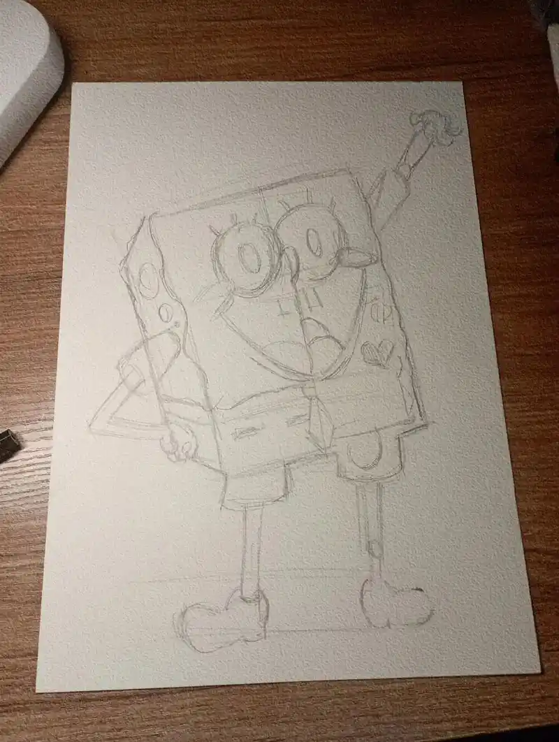 艺术#手绘#素描#海绵宝宝 - 抖音