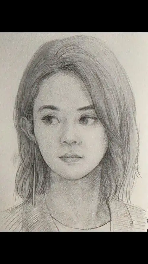 素描明星肖像,赵丽颖