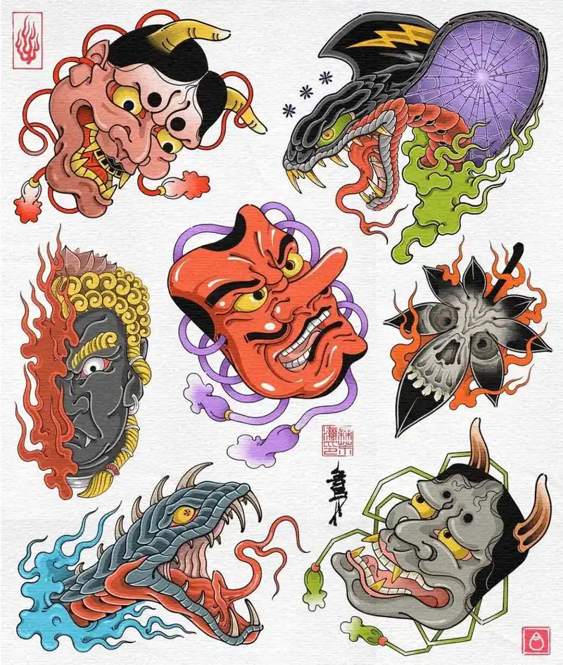 般若 不动明王 蛇 天狗  #纹身#日式老传统 #刺青 #纹 - 抖音