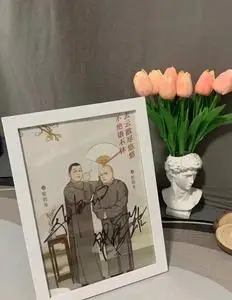 张鹤伦郎鹤炎亲笔签名手绘海报带精美相框装裱粉丝应援周边保真