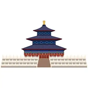 天坛,北京,卡通,风格,历史,景象,名胜,魅力,网站,矢量,插画