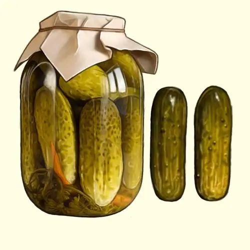 ins: foodart1993 腌黄瓜,酱蒜,泡椒美食插画