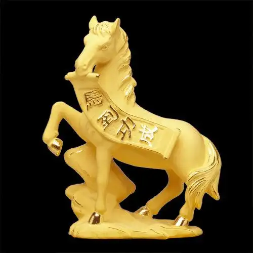 新款马摆件|八骏马|绒沙金礼品批发|黄金工艺品|家居收藏摆件