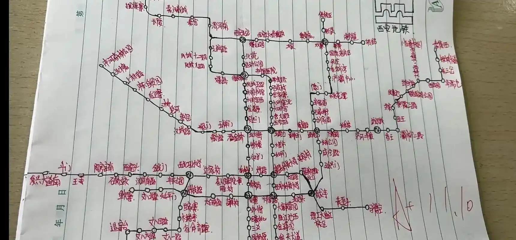 头条创作挑战赛# 西安地铁图已经画好了,欢迎你们来西安旅游.