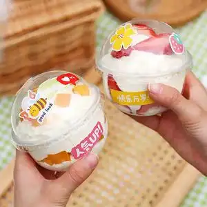 mini蛋糕杯奶油蛋糕啵啵杯网红水果杯波波小蛋糕杯圆形一次性杯子