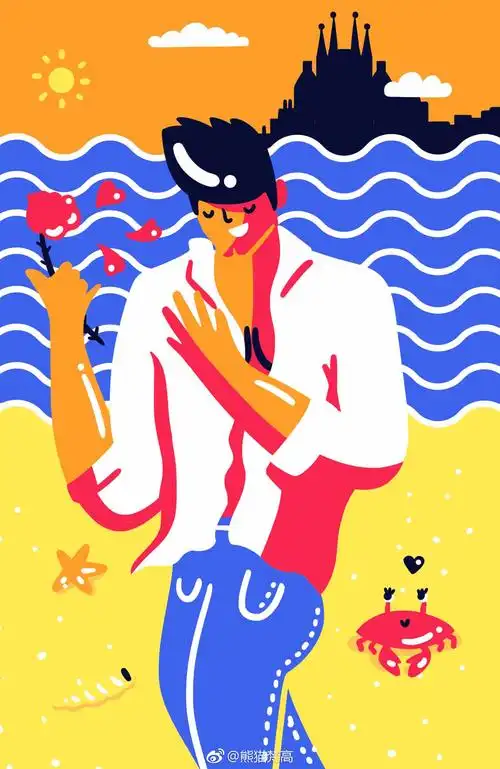 夏天的颜色来自伦敦自由插画家maryloufaure的作品强烈鲜艳的配色