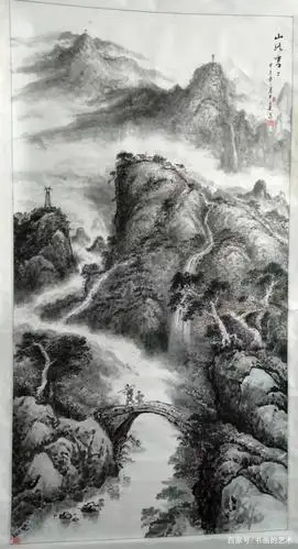 胡子建先生国画作品《山路弯弯》