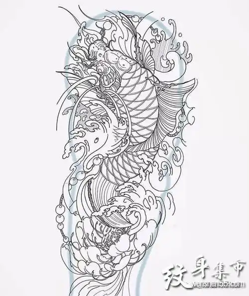 传统花臂纹身传统花臂纹身手稿线稿