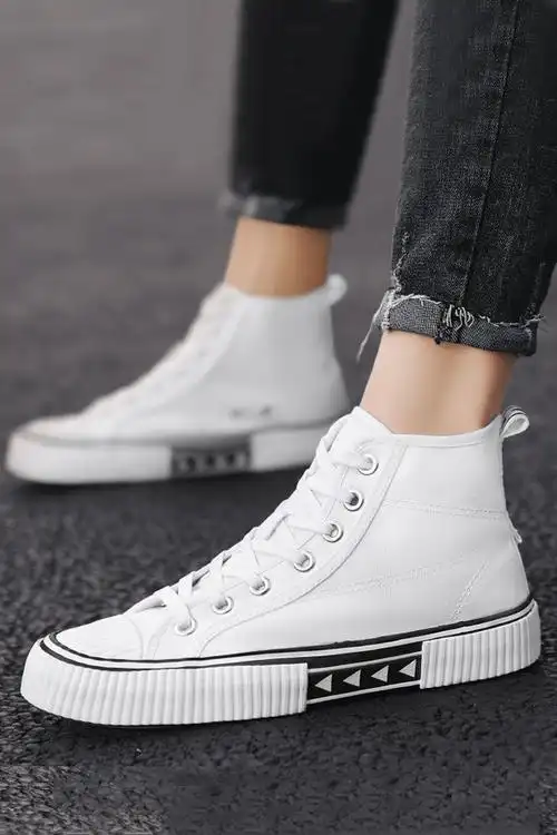 帆布鞋男高帮潮鞋夏季新款布鞋男鞋韩版潮流百搭板鞋子男士休闲鞋