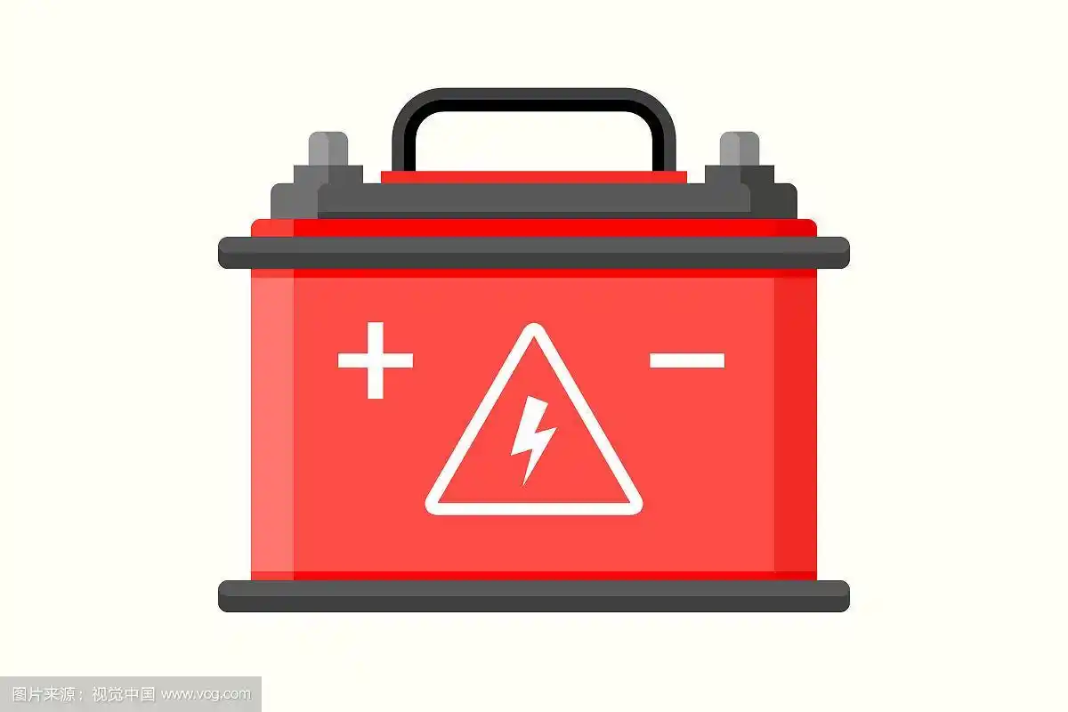 汽车蓄电池扁平图标电瓶
