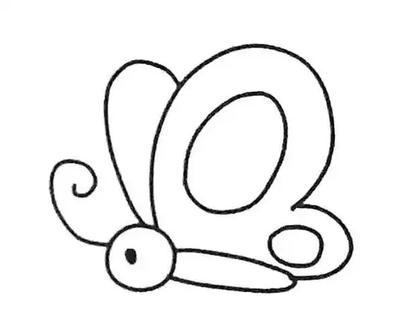 6种简单的蝴蝶简笔画 动物-第2张