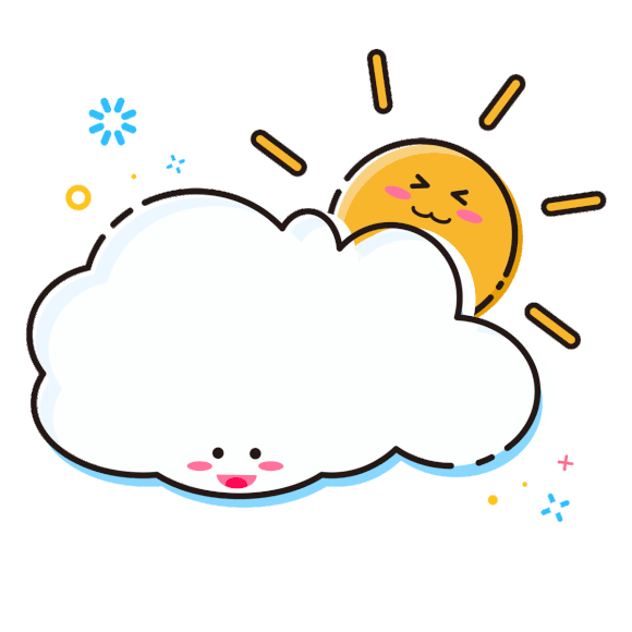 卡通可爱mbe风格云朵与太阳gif动图