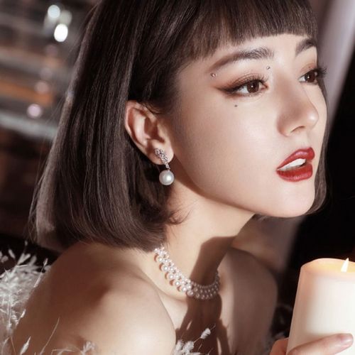 迪丽热巴同款复古波波头短发时尚修脸假发女内扣蓬松短直发全头套