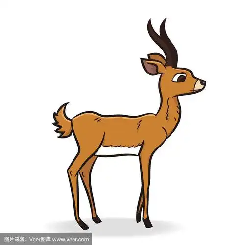 绘画插图,矢量,羚羊,卡通,美