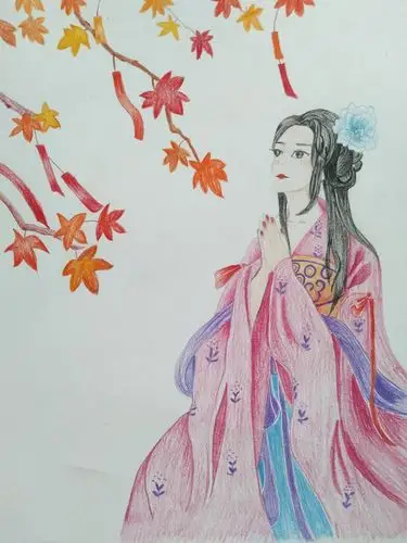 彩铅临摹古风汇美女