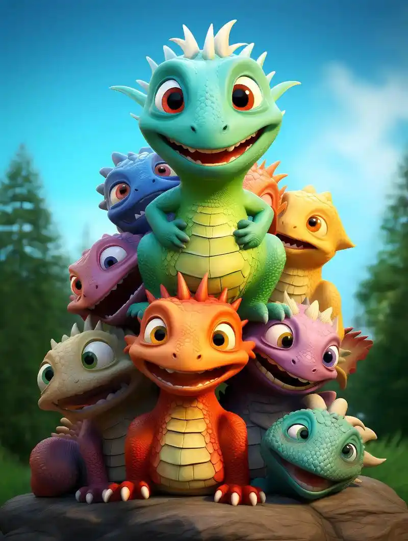 家人们一起叠高高吗.q版恐龙#插画分享 #原创插画 #高清壁 - 抖音