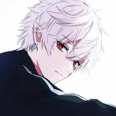 白毛红瞳男动漫头像
