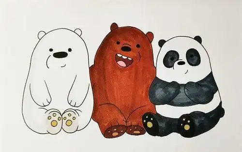 三裸熊的简笔画