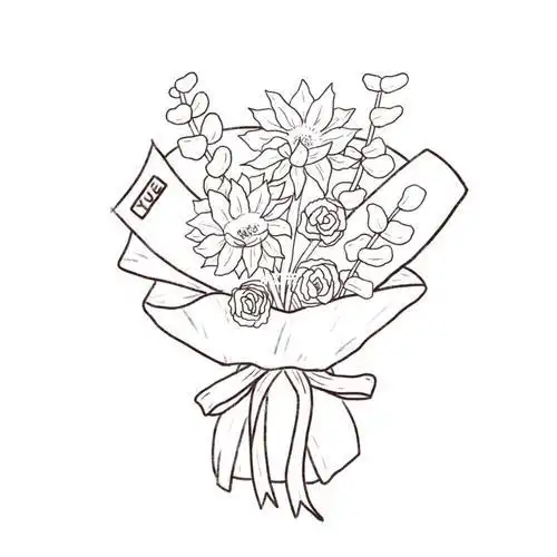 手捧花的简笔画怎么画