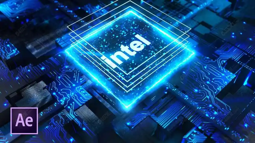 ae e3d插件制作科技感全息英特尔cpu处理器广告特效合成教程
