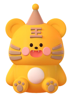 c4d黏土风动物系列ip老虎3d元素