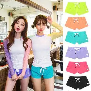 沙滩裤女宽松大码速干温泉平角泳裤浮潜游泳潜水服海边度假短裤女