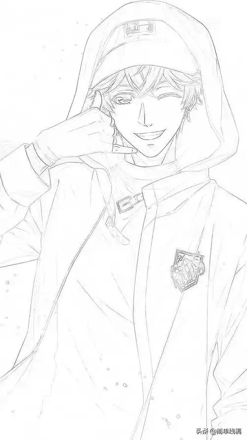 昨天是少女今天就来少年的二次元动漫美少年系列线稿图集一