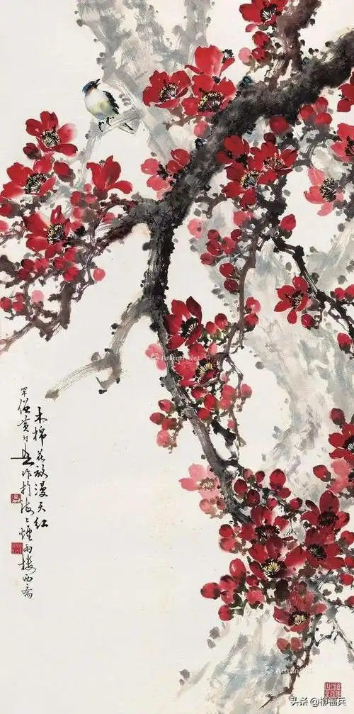 名家花鸟画《木棉花》欣赏_网易订阅