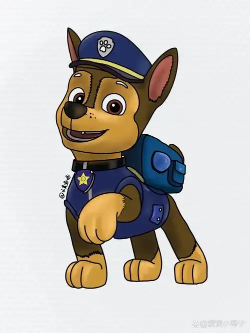1汪汪队立大功阿奇狗狗原创手绘线稿附步骤 阿奇狗狗