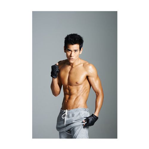 明星海报制作彭于晏健身肌肉写真周边海报房间贴画墙画1