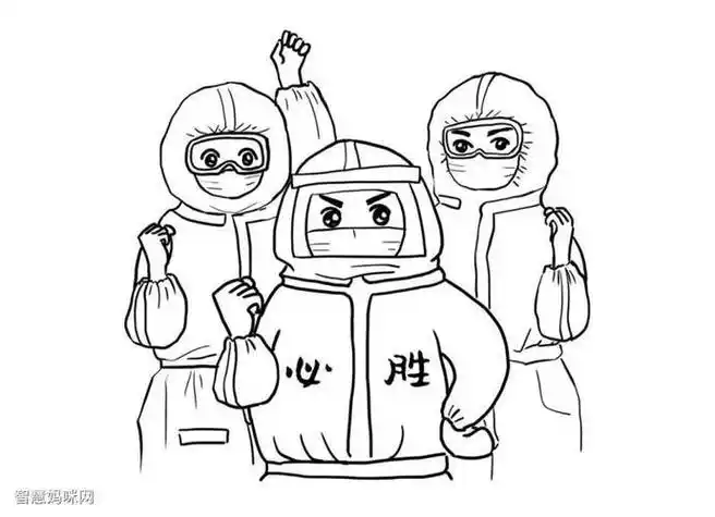 抗病毒医生戴口罩简笔画抗疫主题画抗疫英雄儿童画怎么画抗疫英雄简笔