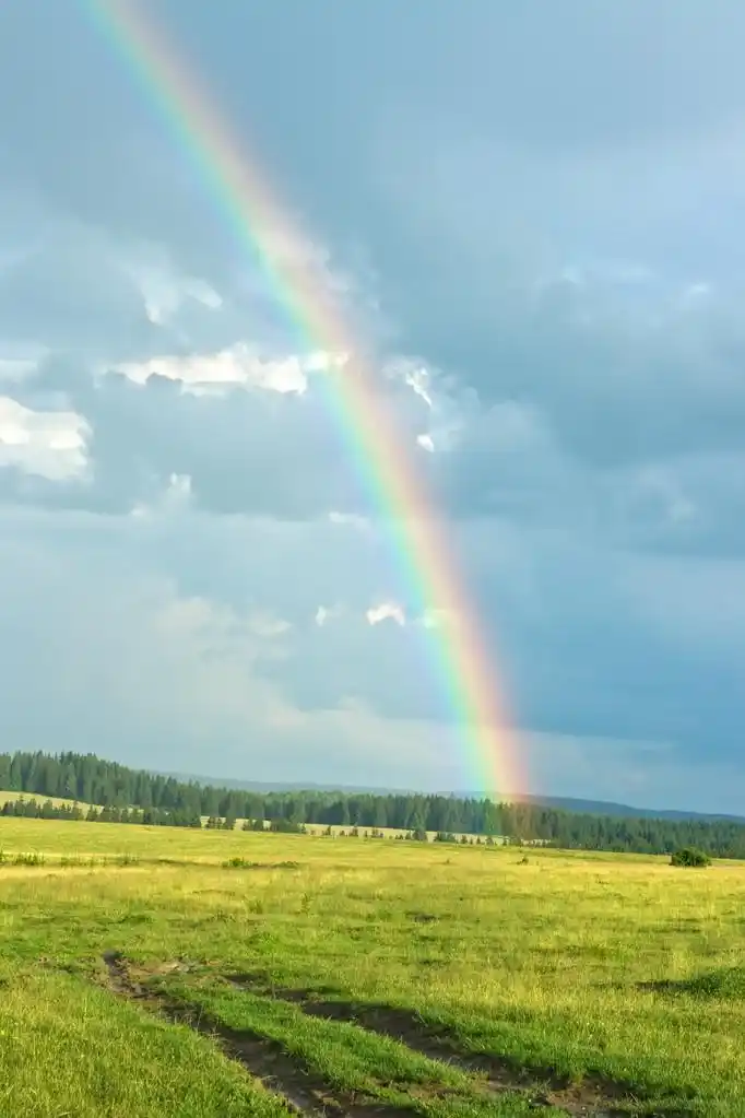 天上的彩虹,七彩天空中的彩虹