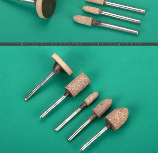 九菱牛皮磨头抛光磨头牛皮砂轮磨头模具玉石抛光微型电钻配件牛皮磨头