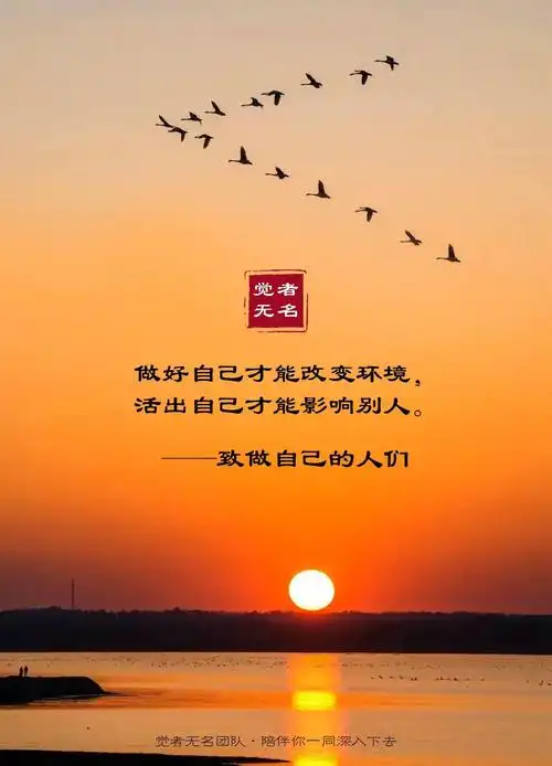 今日分享觉者无名老师语录图  做好自己才能改变环境, 活出自己才能