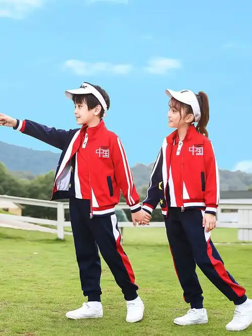 川孩校服校服套装小学生中国班服儿童秋季运动会红色队服一年级幼儿园