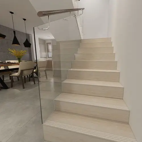 楼梯踏步砖仿实木纹楼梯砖瓷砖台阶砖地板砖一体梯级砖防滑梯步砖