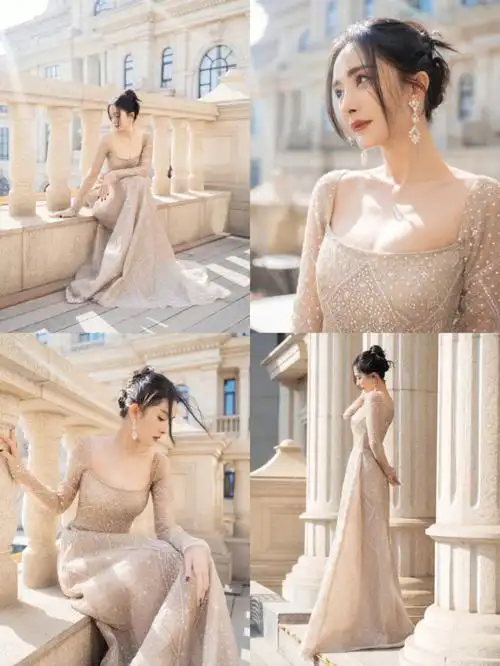 杨幂心动细闪仙女裙大片