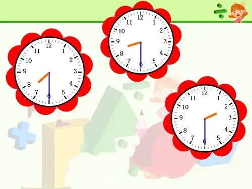 大班及其他能力强的孩子可以进一步要求认识半点. 2.