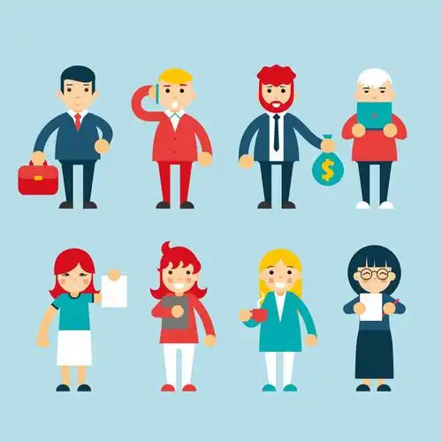 扁平化各式人物形象ppt素材(1)