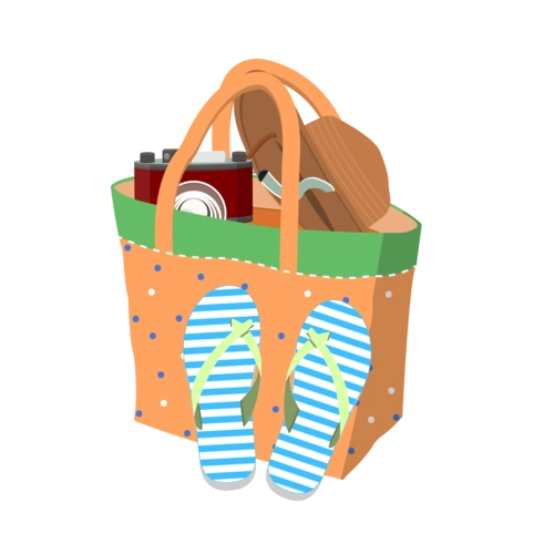 手绘矢量扁平旅行用品png图片